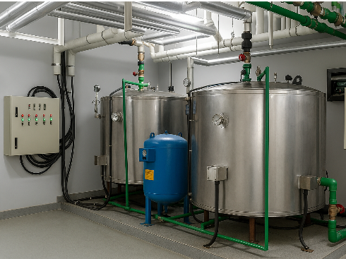 TECHb Central Hot Water System for Comercial Building/ Hotel Projects 500LPH ~ 5000LPH - Natural Gas/ LPG/ Electrical